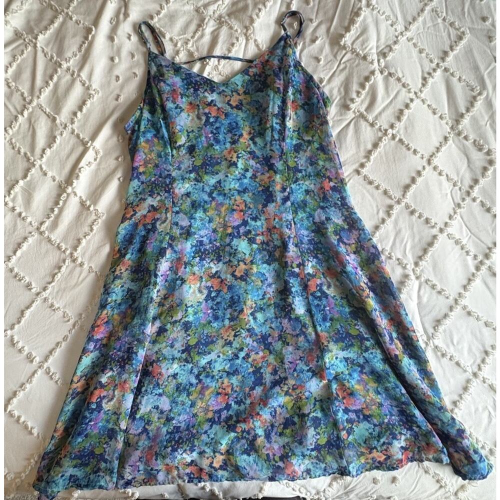 Lush Multicolor Abstract Floral Fit & Flare Dress Size Medium